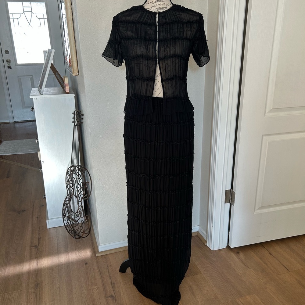 Elegant Black Two-Piece Evening Set